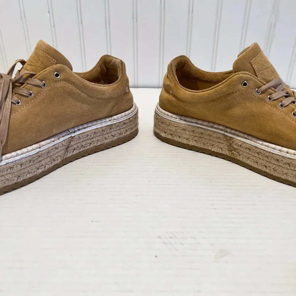 Rag & Bone Kent Tan Suede Espadrille Slip On Boho Designer Lace Up Sneakers 7.5 - Picture 5 of 11